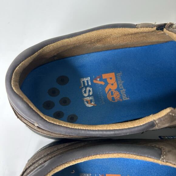 Timberland PRO Men's 12 M Branston Alloy Safety Toe Slip-On ESD Brown Moc 91694 - Picture 4 of 10